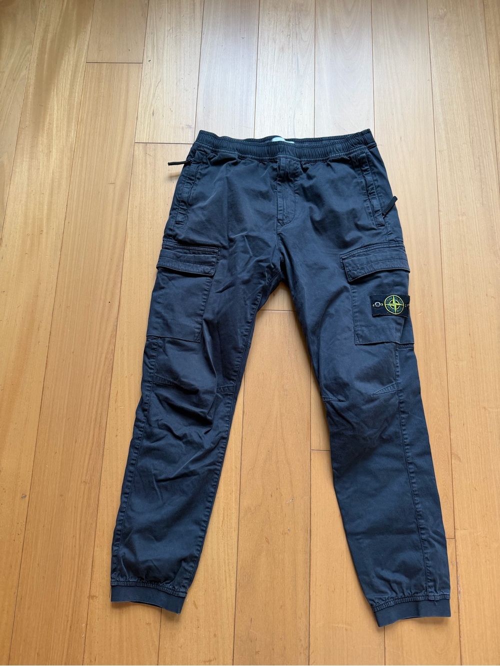 Stone Island Navy Cargo Pants with Signature Compass Patch